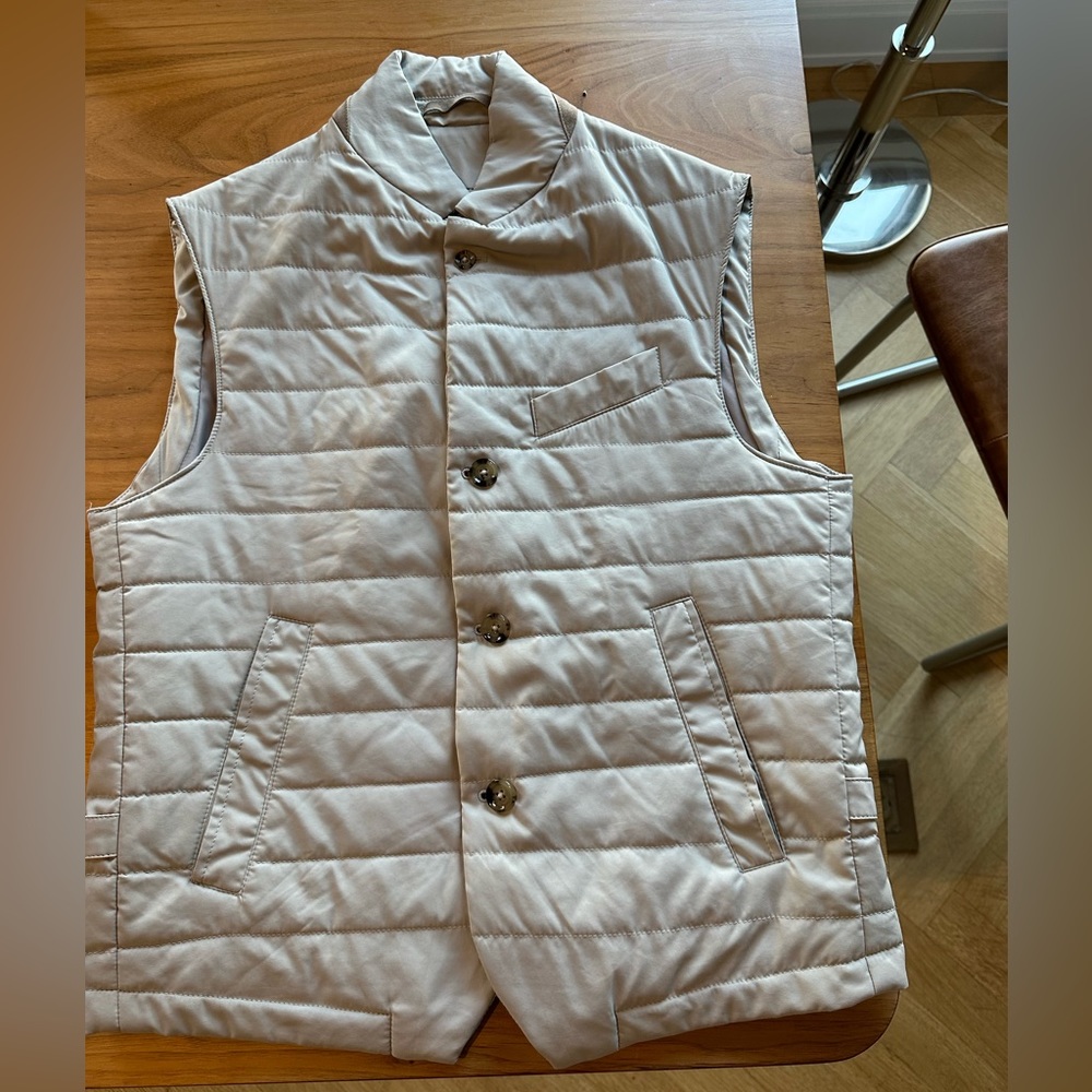 Eleventy M/L tan / cream vest